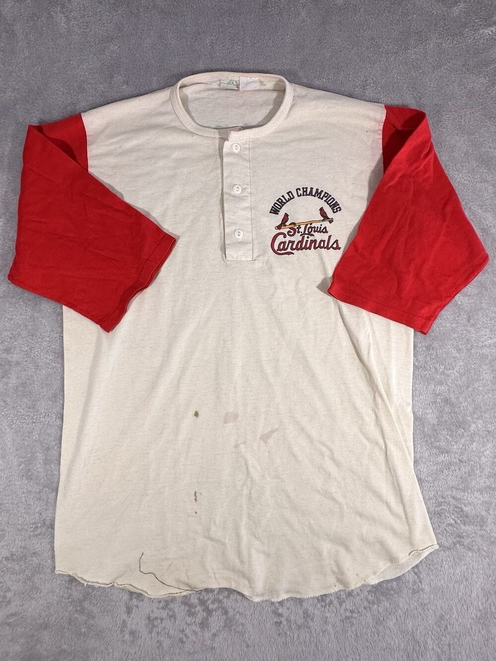 Vintage 80s 1982 St. Louis Cardinals World Champions Raglan Baseball Jersey